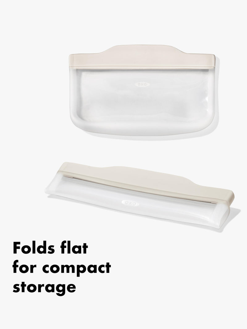OXO reusable silicone snack bag clear 355ml, imported from the UK