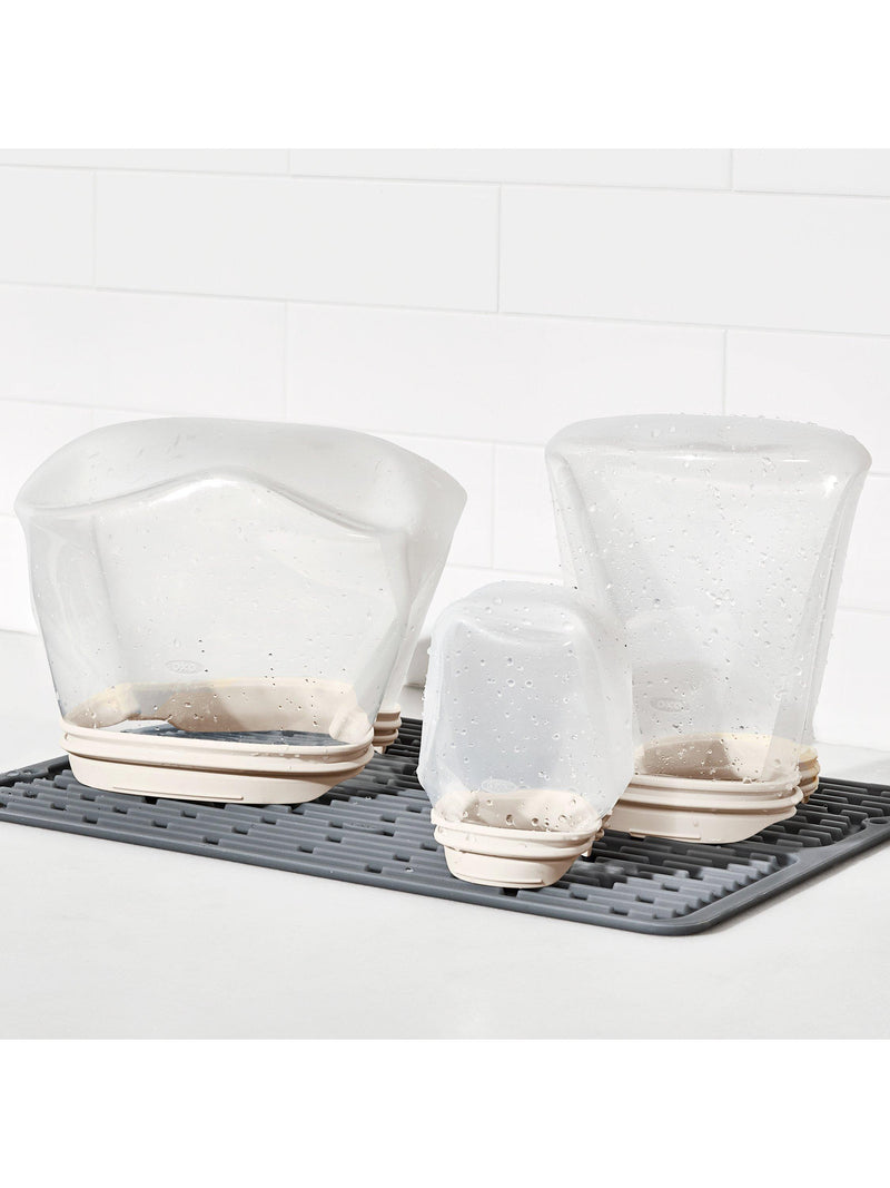 OXO reusable silicone snack bag clear 355ml, imported from the UK