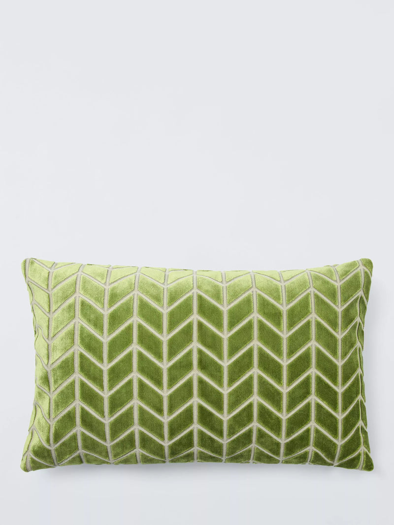 Harlequin Perplex velvet cushion in Kelly colour, imported from the UK