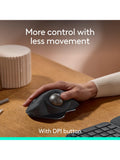 Logitech MX ERGO S graphite wireless trackball mouse, UK version