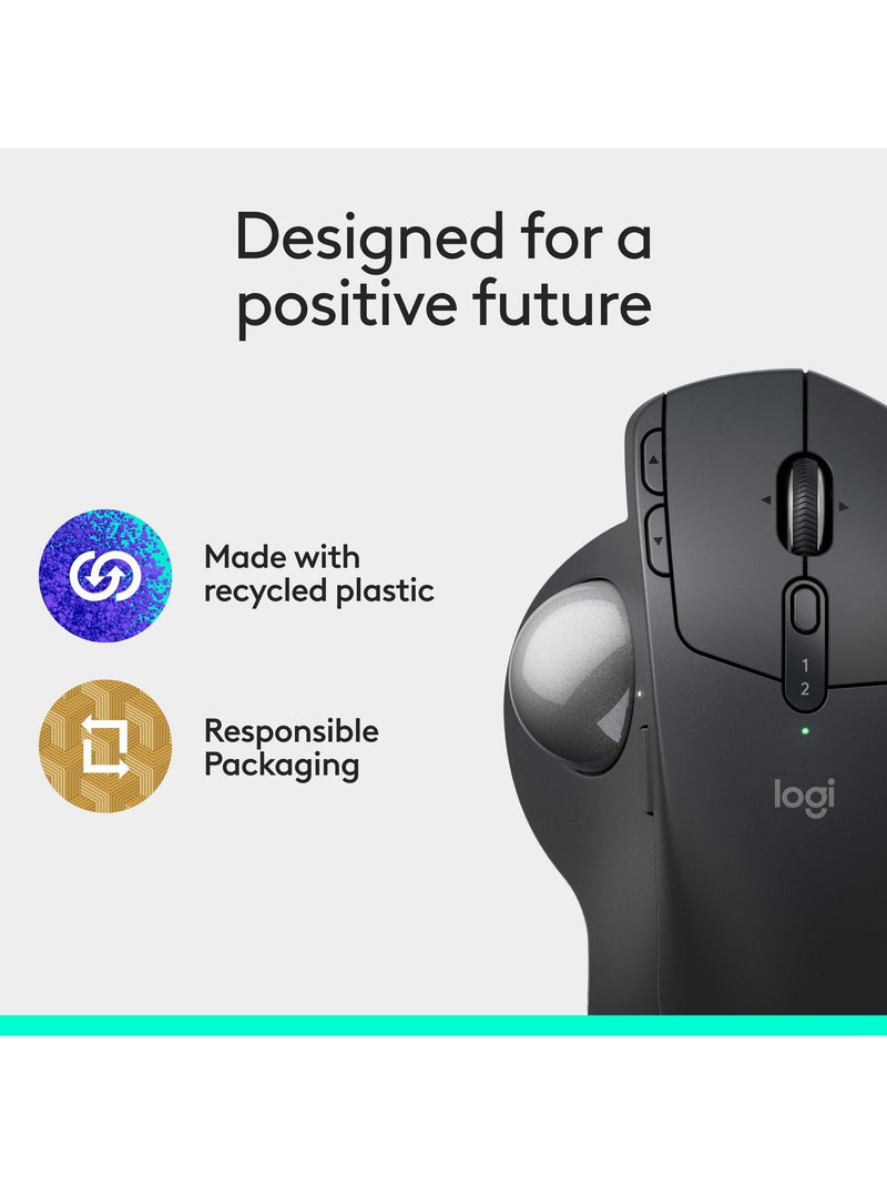 Logitech MX ERGO S graphite wireless trackball mouse, UK version