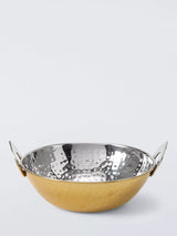 John Lewis John Lewis Traditional Hammered Stainless Steel Balti Serving Dish Gold 18cm- Buy online at McGrocer