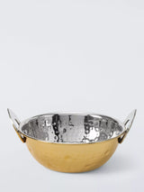 John Lewis John Lewis Traditional Hammered Stainless Steel Balti Serving Dish, Gold, 14cm- Buy online at McGrocer