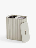 Laundry Basket with Bamboo Exterior and Two Fabric Tote Bags, 90L