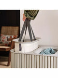 Luxury Bamboo Laundry Basket with Three 30-Litre Tote Bags in Ecru