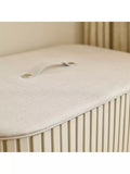 Luxury Bamboo Laundry Basket with Three 30-Litre Tote Bags in Ecru