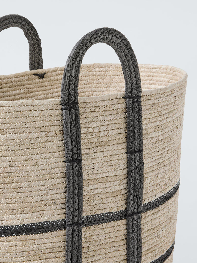 John Lewis maize laundry basket natural black, imported from the UK