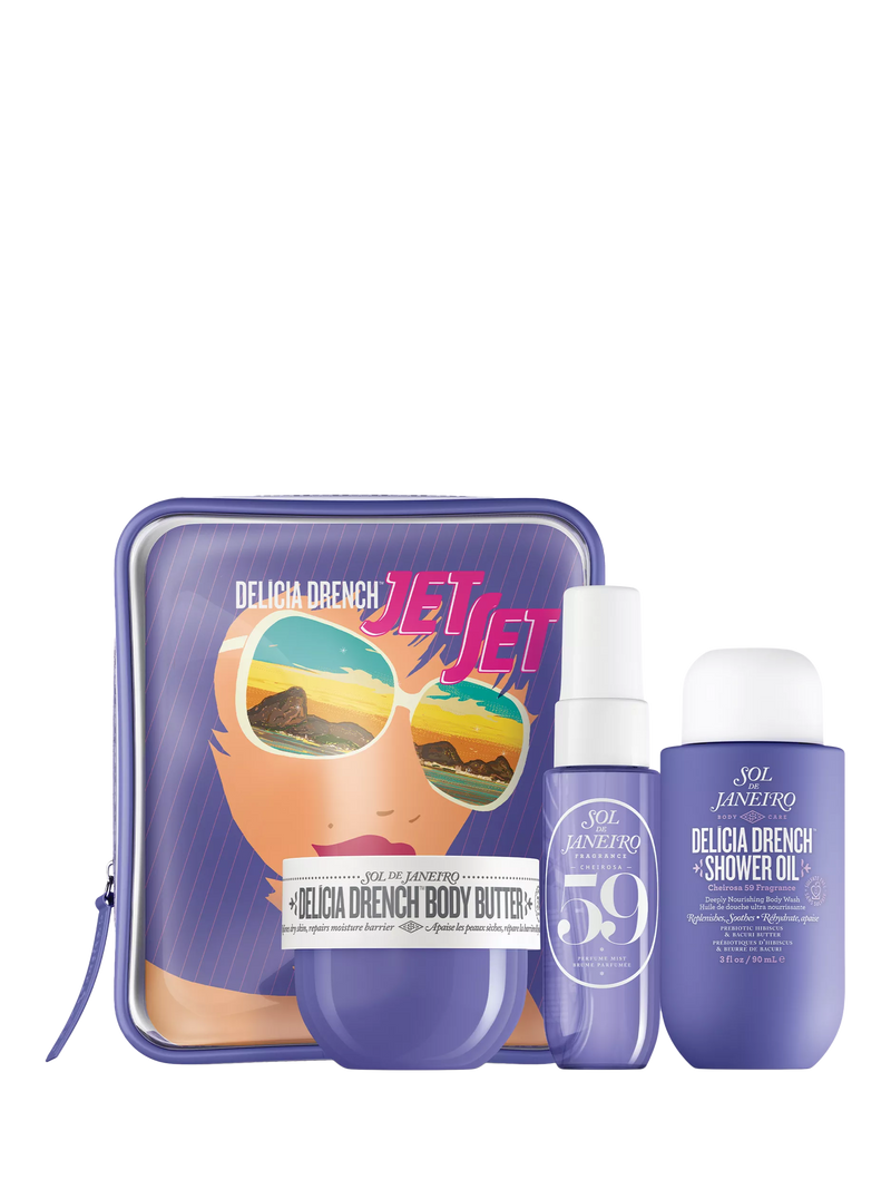 Sol de Janeiro Delícia Drench Jet Set bodycare gift set, imported from the UK