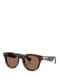 Burberry BE4439 Men's D-Frame Sunglasses, Dark Havana/Brown