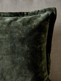 nkuku Pilani Square cushion cover in moss green (British brand)
