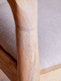 nkuku Anbu counter chair natural mango wood linen seat, UK version