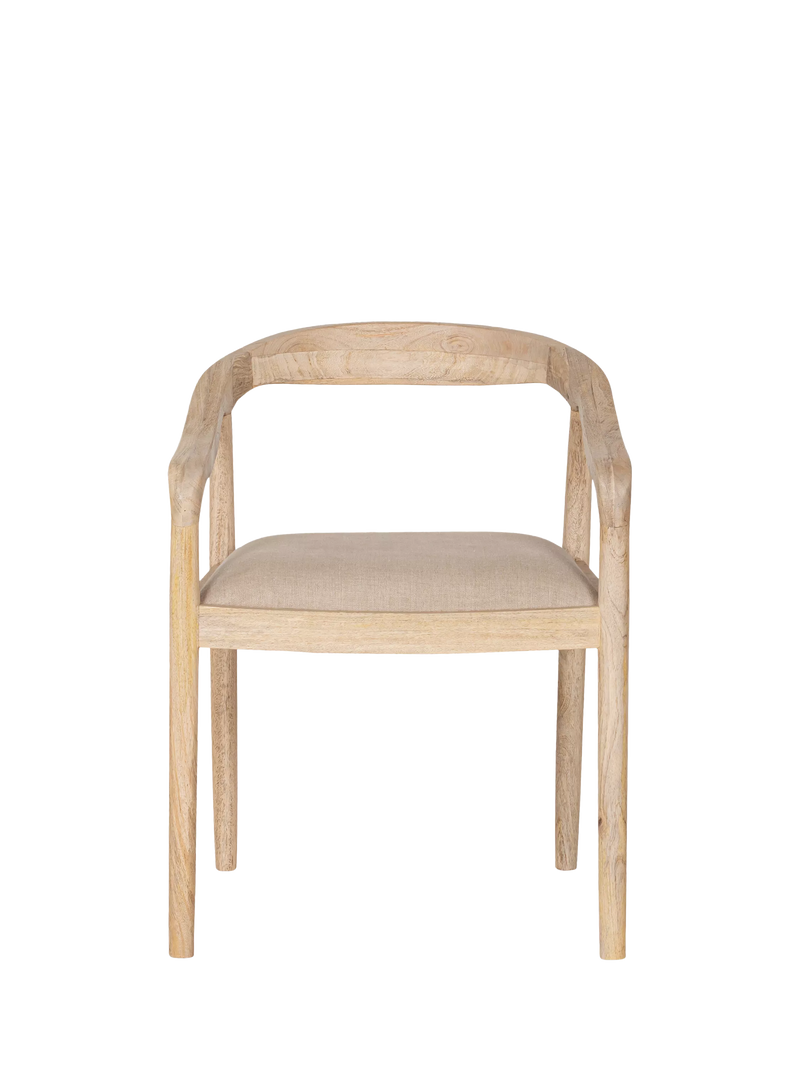 nkuku Anbu dining chair natural solid mango wood - British product