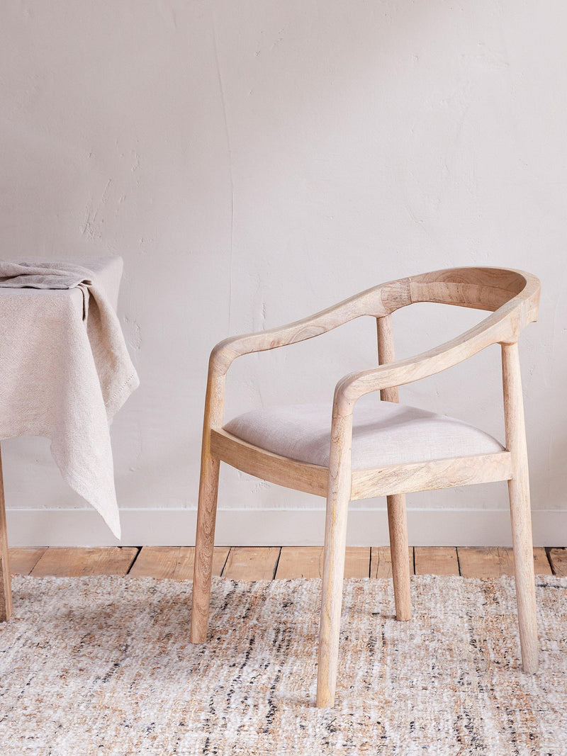 nkuku Anbu dining chair natural solid mango wood - British product