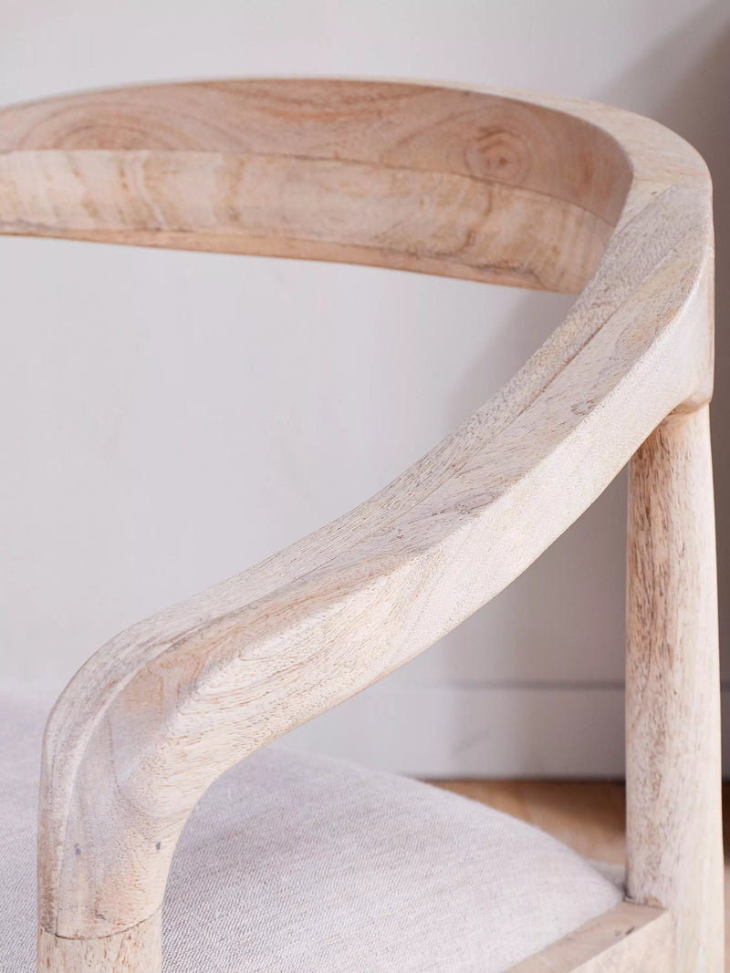 nkuku Anbu dining chair natural solid mango wood - British product