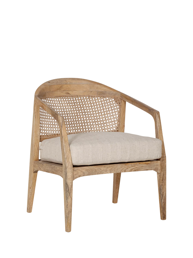 Nkuku Nabhi Chair natural mango wood cane back - British product