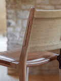 nkuku Nayan counter chair in tan buffalo leather, imported from the UK