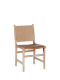 nkuku Nayan dining chair in tan, imported from the UK
