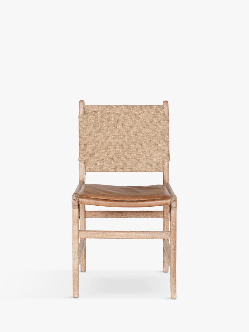 nkuku Nayan dining chair in tan, imported from the UK