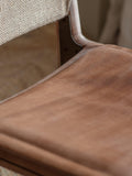 nkuku Nayan dining chair in tan, imported from the UK
