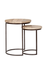 John Lewis nkuku Aasha Nest of 2 Side Tables, Natural- Buy online at McGrocer
