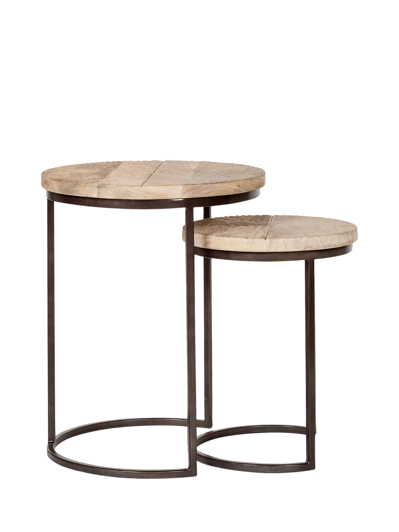 nkuku Aasha nesting side tables natural mango wood (British brand)