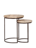 nkuku Aasha nesting side tables natural mango wood (British brand)