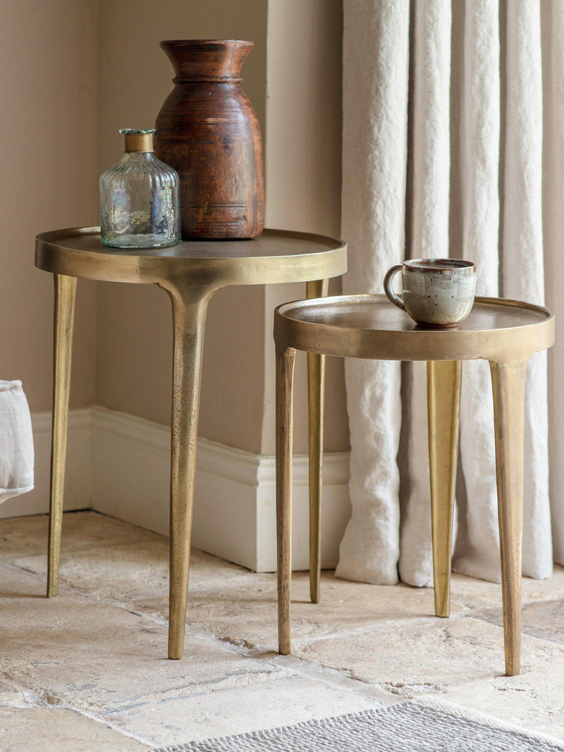 nkuku Rohia large brass side table - British product