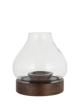 John Lewis nkuku Narya Lantern Candle Holder Dark Stain Small- Buy online at McGrocer