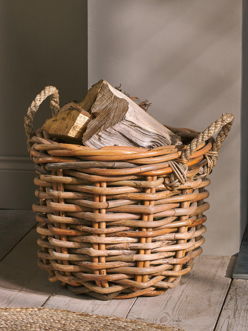 nkuku chunky rattan storage basket 47cm tall - British product