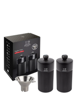John Lewis Peugeot Night Chic Manual Adjustable Salt & Pepper Mills, Set of 2, 12cm, Matt Black- Buy online at McGrocer