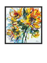 John Lewis John Lewis Anna Cher Sunlight Dance Framed Canvas Print 86 x 86cm Blue/Orange- Buy online at McGrocer