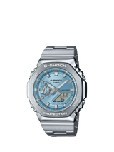 John Lewis Casio G-SHOCK World Time Bracelet Strap Watch, Silver/Ice Blue- Buy online at McGrocer