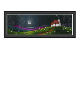 John Lewis John Lewis Geoff Beckett 'Dreaming' Purple/Green Framed Print, 49 x 129cm- Buy online at McGrocer