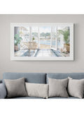 John Lewis Harbour View framed coastal print 110x60cm (British brand)