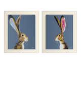 John Lewis John Lewis Quinn Russell 'Aurora' and 'Harry' Framed Prints, Set of 2, 59 x 49cm, Blue/Cream- Buy online at McGrocer