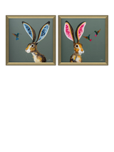 John Lewis John Lewis Quinn Russell 'Luca Love' & 'Strawberry Shortcake' Framed Prints, Set of 2, 55 x 55cm, Green/Gold- Buy online at McGrocer