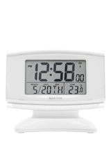 John Lewis Acctim Integra 2 Radio Controlled Smartlite Digital Alarm Clock, White- Buy online at McGrocer
