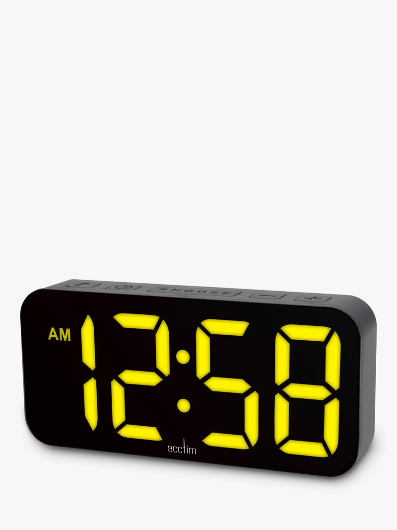 Acctim LED colour changing digital alarm clock black (British brand)