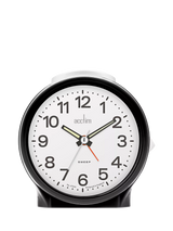 John Lewis Acctim Emma Silent Sweep Analogue Alarm Clock Black Bedside Clock- Buy online at McGrocer