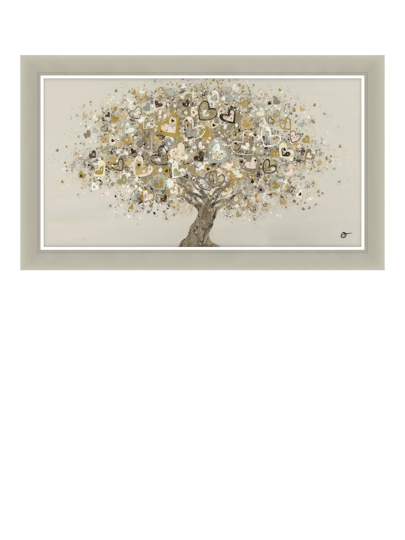 John Lewis Sara Otter Neutral Heart Tree framed print 72x122cm (British brand)