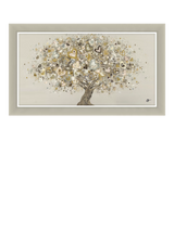 John Lewis John Lewis Sara Otter 'Neutral Heart Tree' Framed Print, 72 x 122cm, Gold/Taupe- Buy online at McGrocer