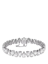 John Lewis Swarovski Matrix Pear Cut Crystal Tennis Bracelet Silver- Buy online at McGrocer