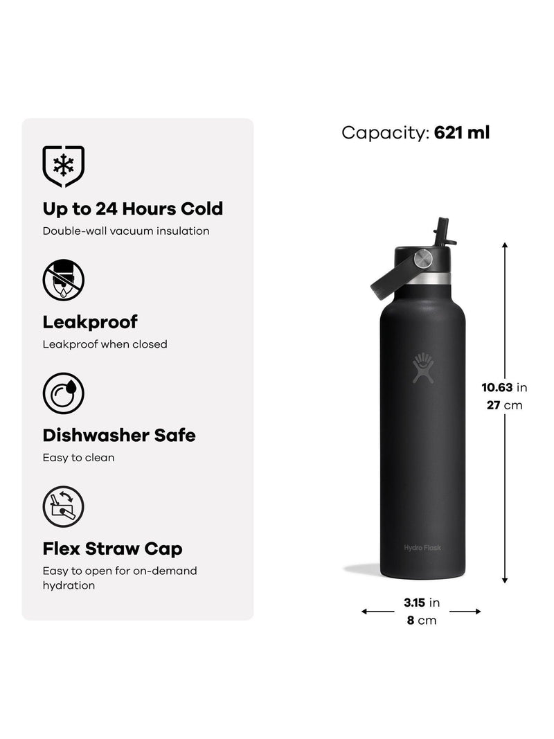 Hydro Flask drinks bottle flip straw 621ml - British product