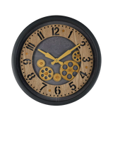 John Lewis Libra Interiors Palladium Wood Dials Wall Clock Black 32.8cm- Buy online at McGrocer