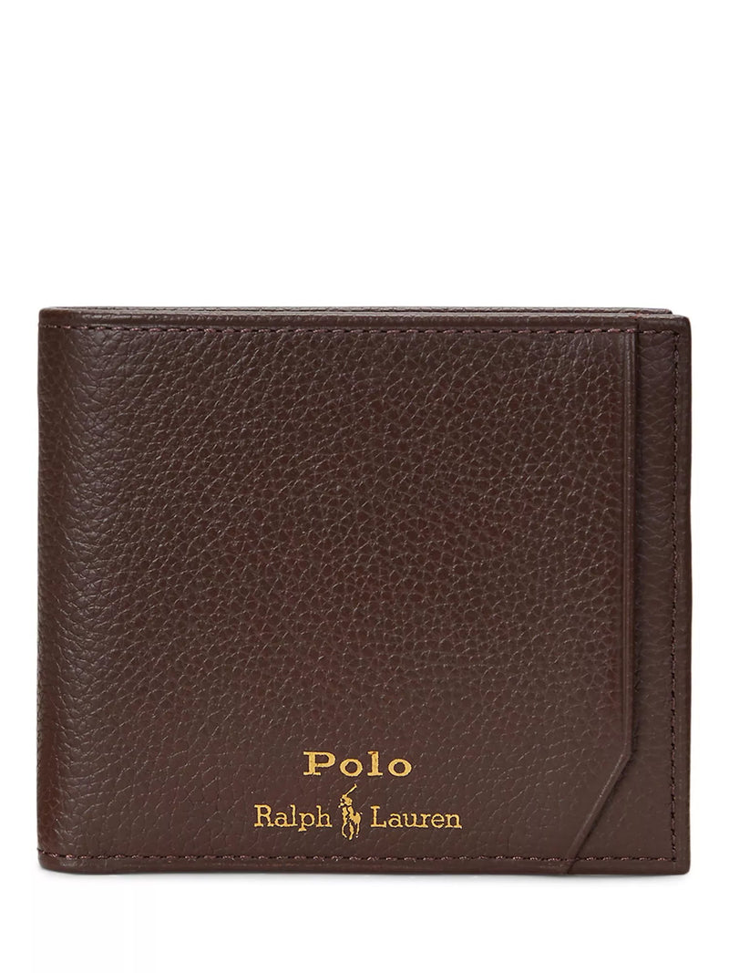 Ralph Lauren dark brown leather wallet foil logo - British product