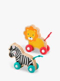 Fisher-Price wooden push along animals lion and zebra pack (British brand)