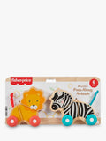 Fisher-Price wooden push along animals lion and zebra pack (British brand)