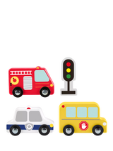John Lewis Fisher-Price Wooden Vehicle Pack - 4-Piece Push-Along Wooden Toy Set- Buy online at McGrocer