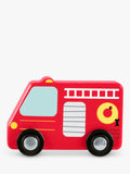 Fisher-Price wooden vehicle pack with fire truck, police car, school bus (British brand)
