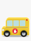 Fisher-Price wooden vehicle pack with fire truck, police car, school bus (British brand)